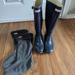 Hunter Original Refined Tall Wellington boots size 9
